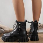 Anfibi Donna Platform con Tacco Cowboy Chelsea Stivaletti Pelle Autunnali Invernali Antiscivolo Boots Comode Eleganti Stivali Bassi Morbidi Stivaletto : Amazon.it: Moda