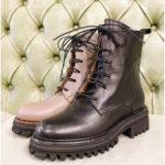 Anfibi con platform, in pelle