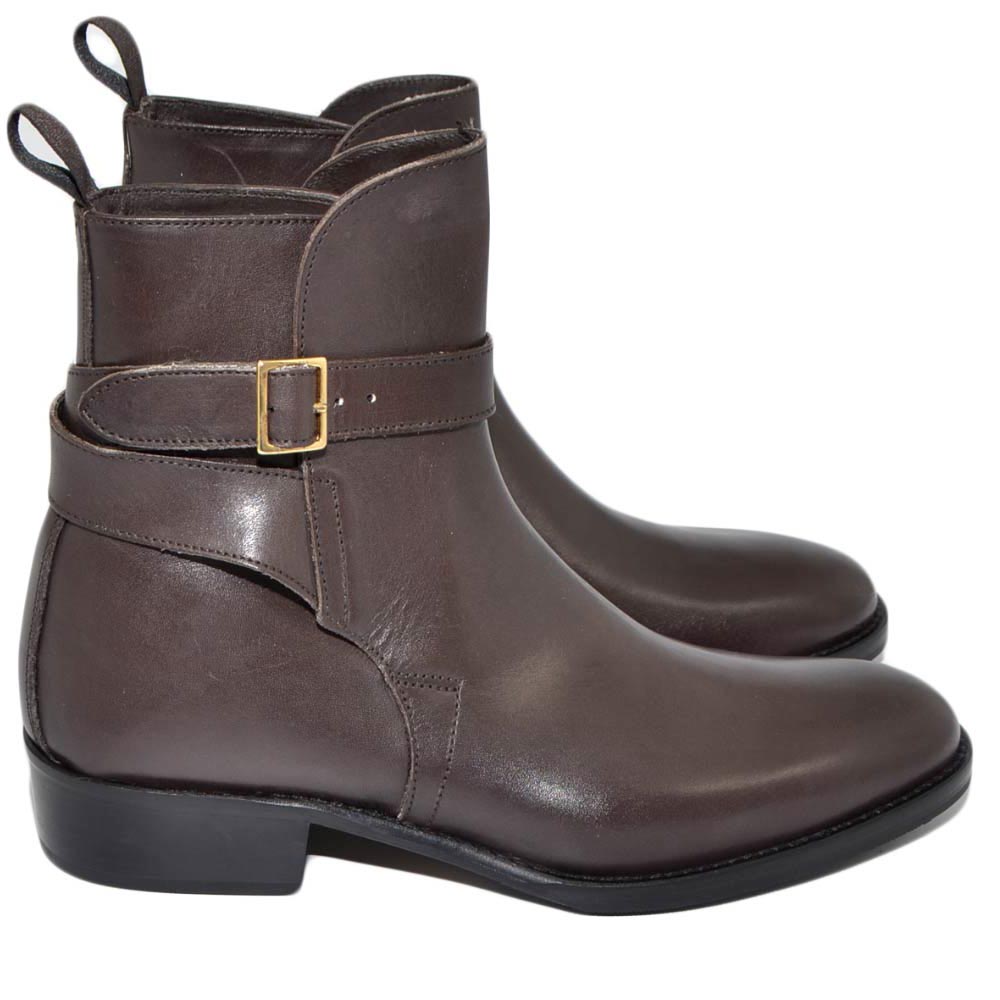 camperos-uomo-196ynb.jpg Camperos stivali uomo LS Luisantiago in vera pelle nappa testa di moro cinghia ottone fondo cuoio handmade in Italy uomo beatles LUISANTIAGO | ... - immagine 1