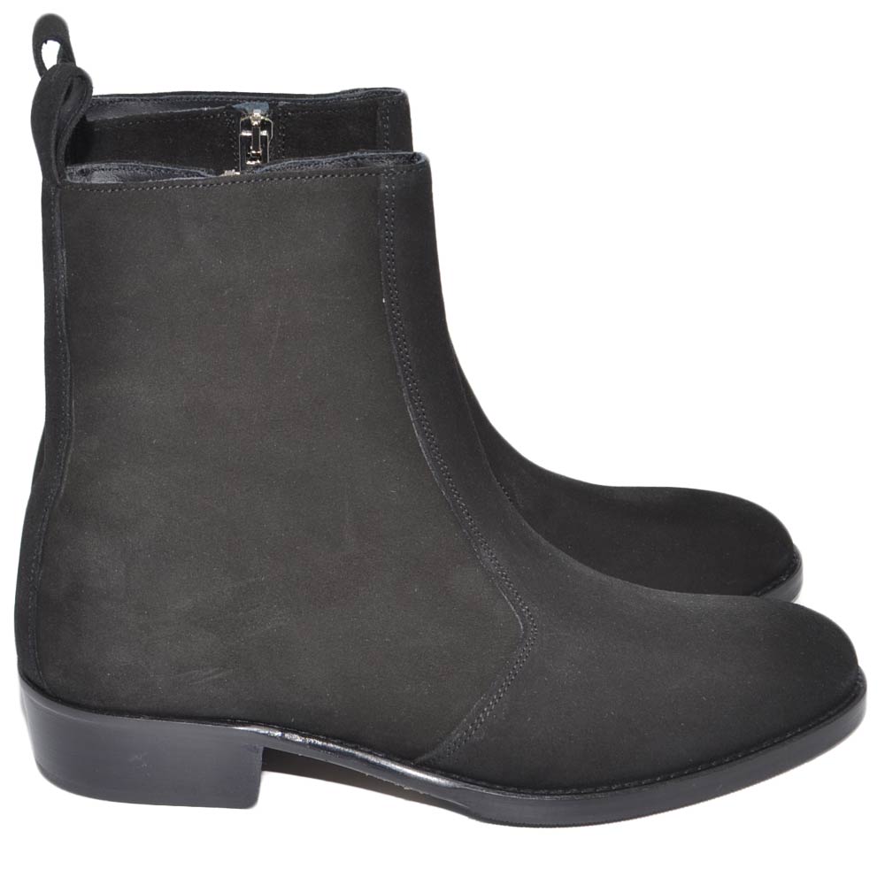 camperos-uomo-610wow.jpg Camperos stivali uomo LS Luisantiago in vera pelle scamosciata nero linea Lux fondo cuoio artigianale handmade Italy uomo beatles LUISANTIAGO | ... - immagine 1