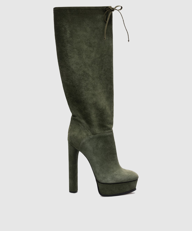 casadei-stivali-239yab.jpg Stivali in pelle scamosciata verde - immagine 1
