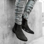 Handmade Men Charcoal color suede Chelsea boots, Men suede ankle high boots | eBay