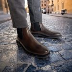 Stivaletti Chelsea in pelle marrone Martino
