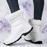 Doposci da Donna Impermeabili,Comodo Morbido Foderato di Pelliccia Scarponi da Trekking Invernali da Donna,All'aperto Leggero Freddo Caldo Racchette da Neve per Donna ( Color : White , Size : 36 EU ) :