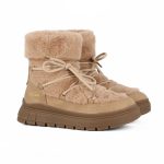 Globo E Commerce Calzature, Abbigliamento, Sport, Intimo, Accessori RIFLE Doposci da donna beige con pelliccia esterna ed interna e zip laterale
