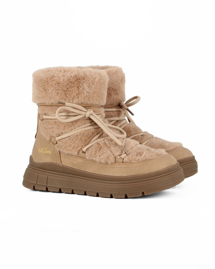 doposci-donna-787bdu.jpg Globo E Commerce Calzature, Abbigliamento, Sport, Intimo, Accessori RIFLE Doposci da donna beige con pelliccia esterna ed interna e zip laterale - immagine 1