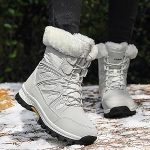 WCXTY Doposci da Donna Impermeabili,Comodo in Cima a Piedi Doposci Foderati in Pelliccia per Donna,Leggero Trekking Scarponi da Trekking Invernali da Donna,Antiscivolo (Color : Gray, Size : 36 EU) : Amazon.it: Moda