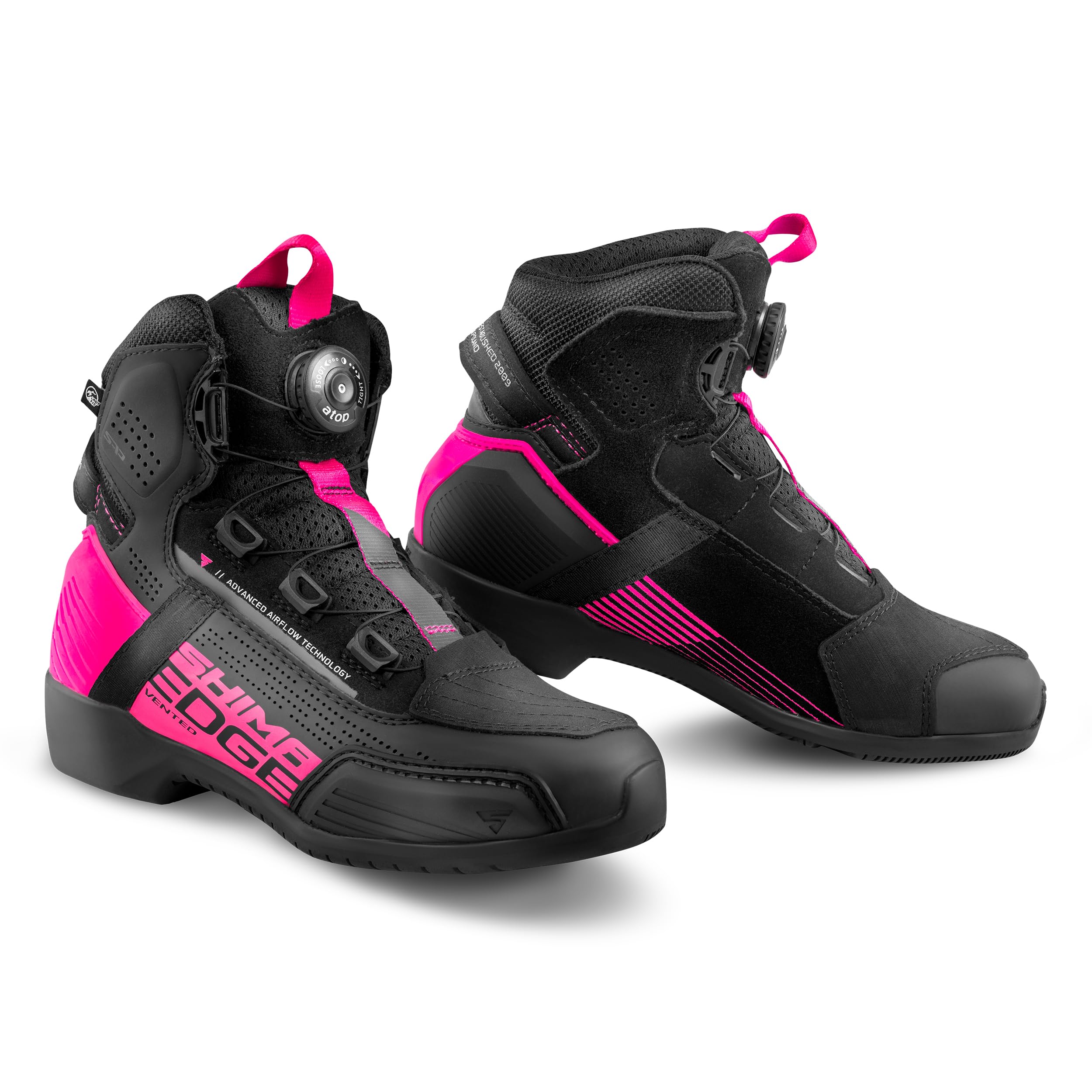 scarpe-moto-donna-803bqc.jpg SHIMA EDGE VENTED Scarpe da moto da donna in pelle, ventilate, protezione in pelle, con suola antiscivolo, supporto alla caviglia, chiusura lampo laterale (donna, ventilata, rosa, 40) : Amazon.it: Auto e Moto - immagine 1