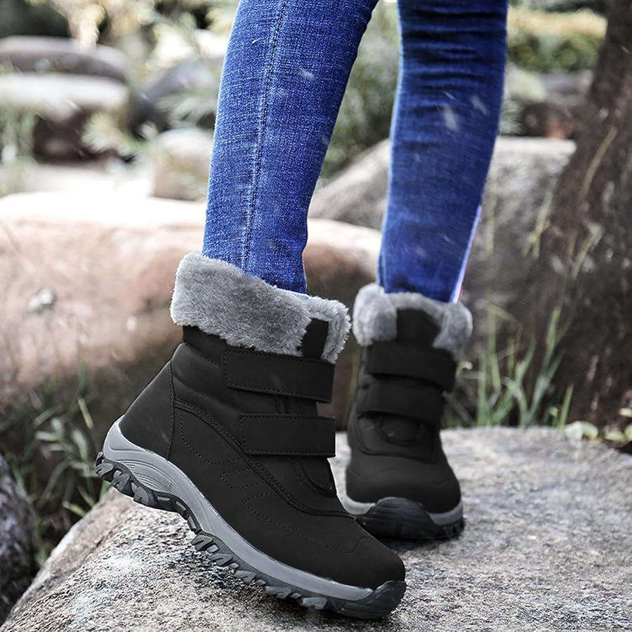 scarponcini-donna-invernali-107nfq.jpg Scarpe da donna alla caviglia da donna stivali da neve stivali da esterno stivaletti invernali corti caldi stivali da neve impermeabili stivali da neve, Nero , 39 EU : Amazon.it: Moda - immagine 1