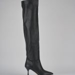 Stivali tacco 7cm pelle nero