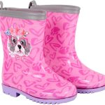 PERLETTI Stivaletti Bambina Pioggia Stivali Impermeabili da Bimba Galosce Suola Antiscivolo (Cagnolino, Sistema Taglie Calzature EU, Bimbo (0 5 anni), Numero (range), Media, 22, 23) : Amazon.it: Moda