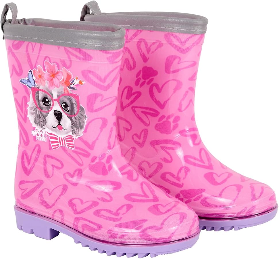 stivaletti-bambina-003mxq.jpg PERLETTI Stivaletti Bambina Pioggia Stivali Impermeabili da Bimba Galosce Suola Antiscivolo (Cagnolino, Sistema Taglie Calzature EU, Bimbo (0 5 anni), Numero (range), Media, 22, 23) : Amazon.it: Moda - immagine 1