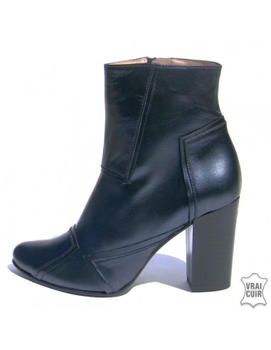 stivaletti-blu-547hsg.jpg Stivaletto "Mi 409" in pelle blu navy cangiante - immagine 1