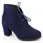 Stivaletti blu navy taglia piccola, aspetto scamosciato, Melisandre