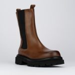 Stivale tronchetto chelsea tacco 2 cm marrone pelle | Barca Stores