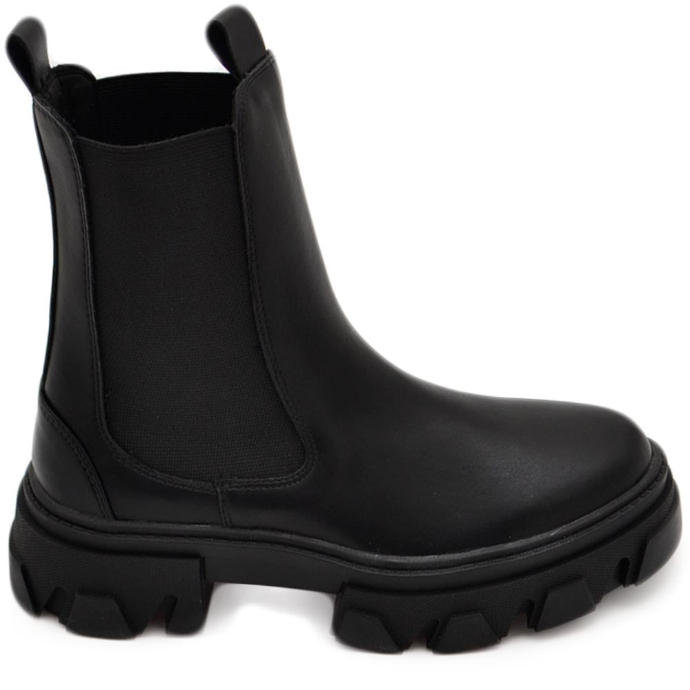 stivaletti-chelsea-donna-683fpo.jpg Stivaletti donna chelsea boots combat impermeabile ecopelle nero fondo alto carrarmato elastico made in italy donna stivaletti Malu Shoes | MaluShoes - immagine 1