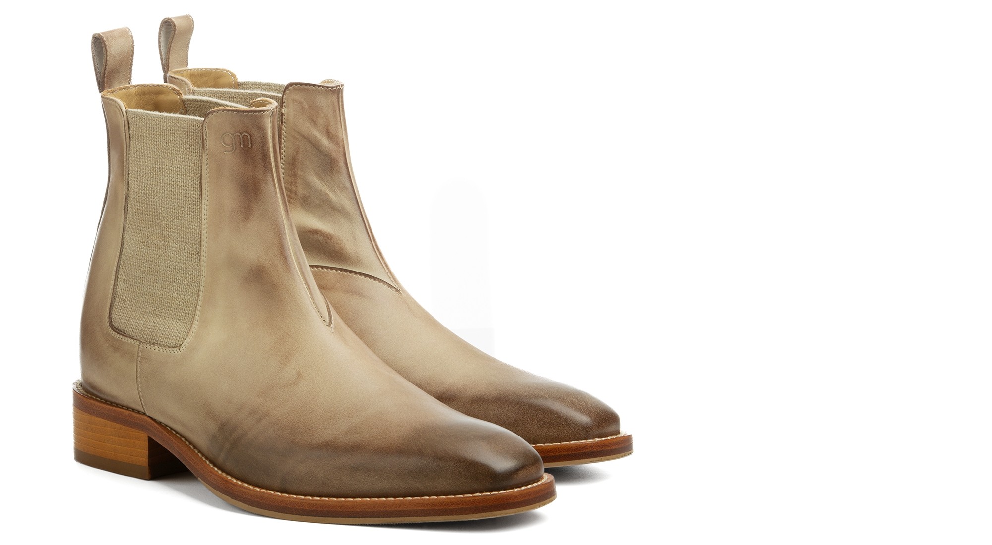 stivaletti-chelsea-uomo-586lyw.jpg Newton Stivaletti Chelsea da uomo con rialzo in Pelle Pieno Fiore da 6 a 10 cm più alto - immagine 1