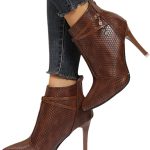 tinbarry Donna Stivali a Punta con Tacco a Spillo Stivali con Tacco Alto Stivaletti con Zip in Pelle Eleganti alla Moda : Amazon.it: Moda