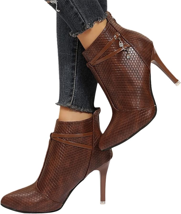 stivaletti-con-tacco-875tvw.jpg tinbarry Donna Stivali a Punta con Tacco a Spillo Stivali con Tacco Alto Stivaletti con Zip in Pelle Eleganti alla Moda : Amazon.it: Moda - immagine 1