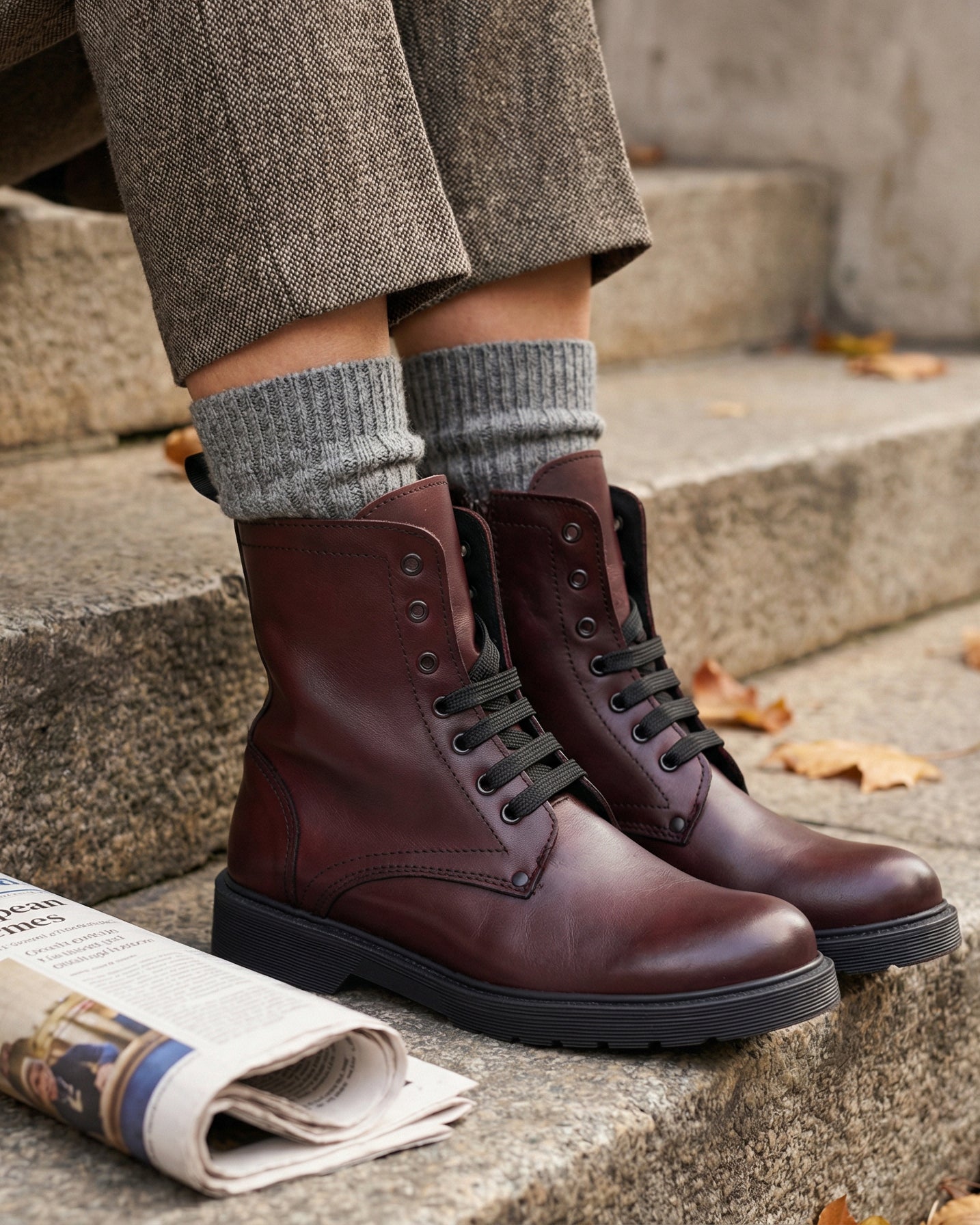 stivaletti-donna-698rvq.jpg Stivaletti Donna in Pelle Bordeaux - immagine 1