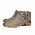 Scarpe donna stivaletto estivo basso vera pelle forato laserato fantasia fondo ultraleggero donna stivaletti made in italy | MaluShoes