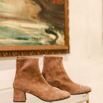 Stivaletti tacco 6cm camoscio marrone