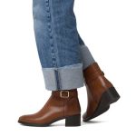 Stivaletti marroni da Donna con fibbia e tacco 5 cm Lora Ferres