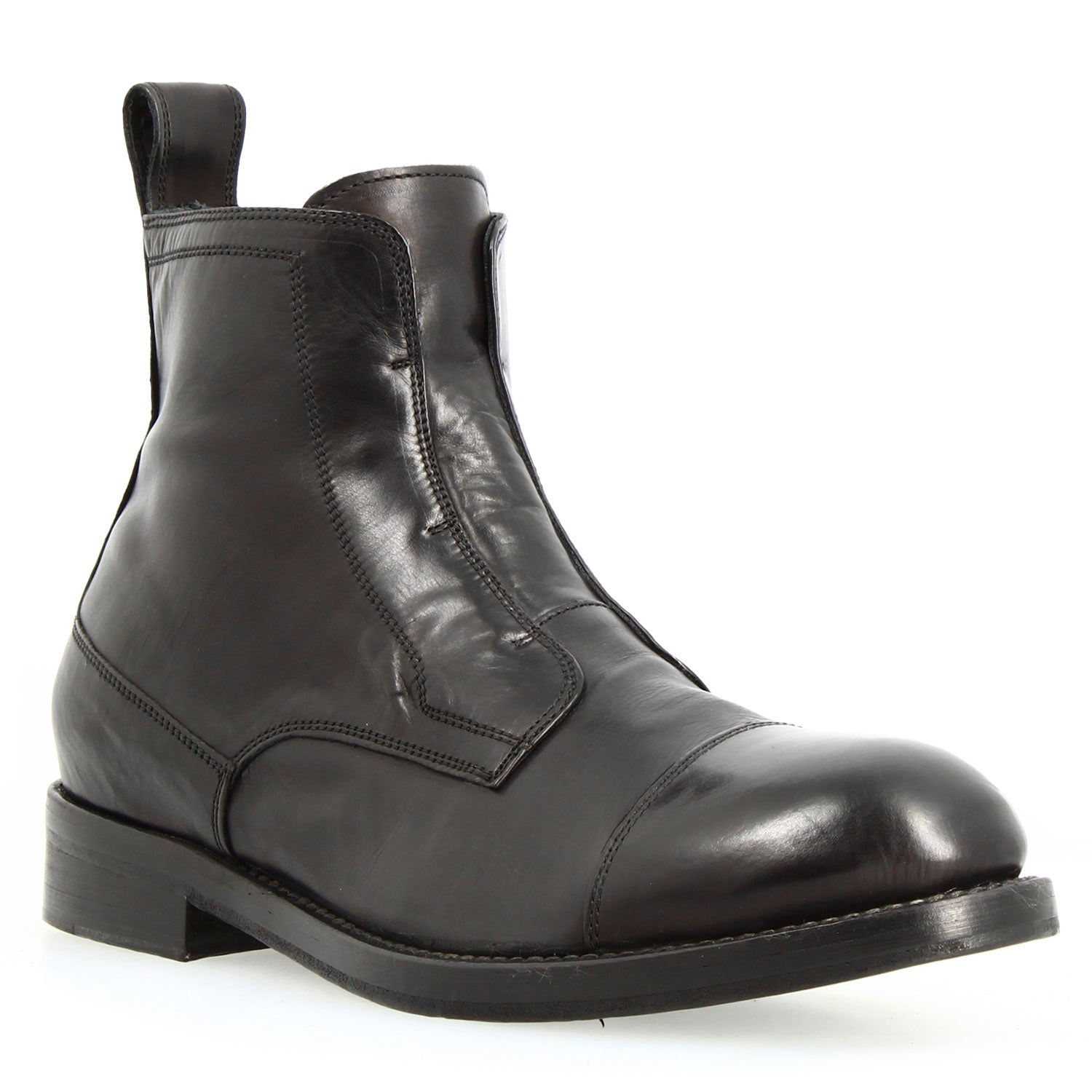 stivaletto-da-uomo-268kfc.jpg Stivaletto cap toe nero da uomo fatto a mano Black / 39 - immagine 1