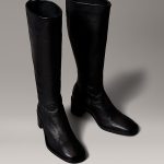 Stivali al ginocchio con punta quadrata e zip in pelle Calvin Klein® | HW0HW02812BEH