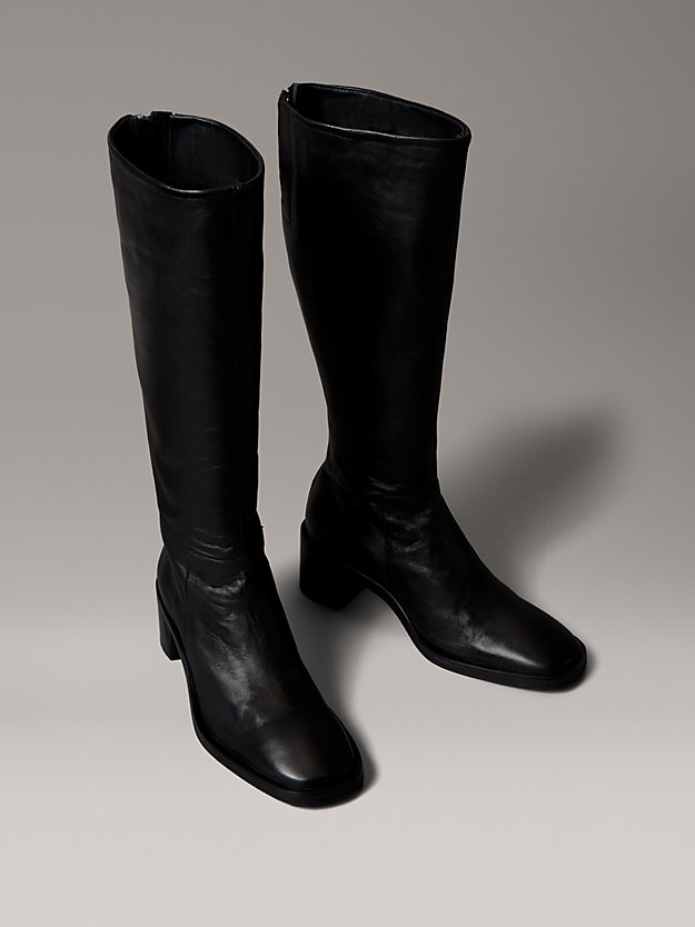 stivali-al-ginocchio-326ffq.jpg Stivali al ginocchio con punta quadrata e zip in pelle Calvin Klein® | HW0HW02812BEH - immagine 1