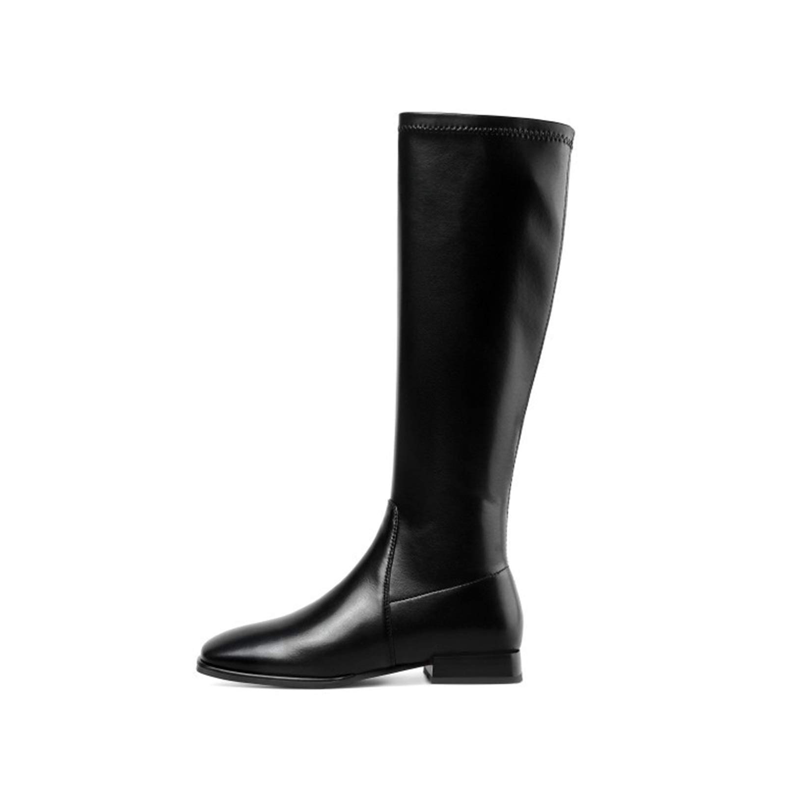 stivali-alti-con-tacco-006ook.jpg Stivali Alti con Tacco Basso, Stivali Alti A Tubo con Tacco Grosso E Punta Quadrata, Stivali con Cerniera Laterale da Donna (Color : Black 1 Single Lining, Size : 35 EU) : Amazon.it: Moda - immagine 1