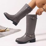 Yekdmxop Stivali Alti Con Tacco Donna Stivali Alti Donna Sopra Il Ginocchio Antivento Suola Interna Stivali Donna Con Tacco Imbottiti Fashion Scarpe ...
