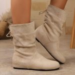 Stivali Alti Donna Alti Slouchy Boots Antiscivolo Ginocchio Stivaletti Donna in Pelle con Punta Tacco Alto con Tacco Basso Stivali per Stile Western Autunnale : Amazon.it: Moda