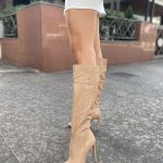 Stivali beige con tacco a spillo Alver Accessori Riccione