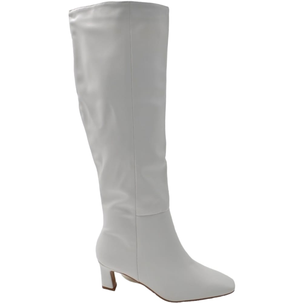 stivali-bianchi-999nkr.jpg Stivali donna alti bianchi basic a tacco sottile comodo 3 cm punta tonda al ginocchio zip laterale aderenti donna stivali Malu Shoes | MaluShoes - immagine 1