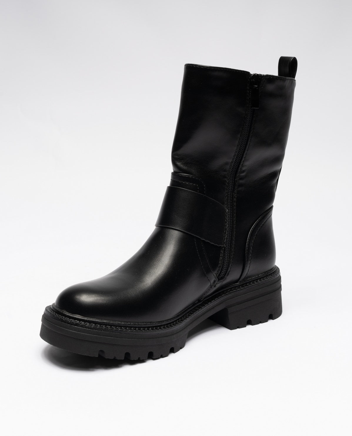 stivali-biker-donna-561rjw.jpg Sstore Stivali biker gambale basso da donna in ecopelle BLACK Stivali Donna - immagine 1