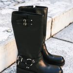 Stivale biker tacco 5 cm nero pelle | Barca Stores