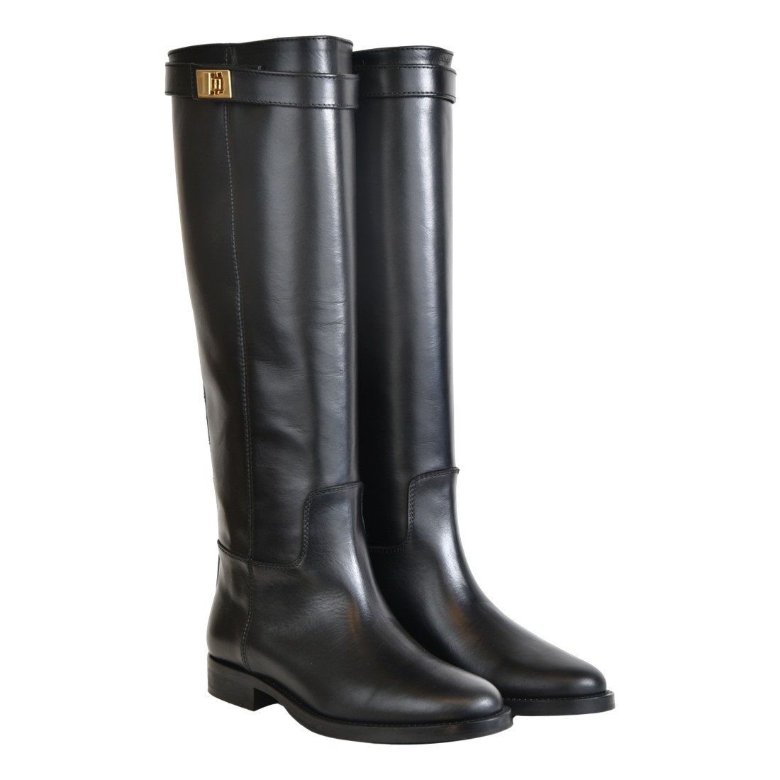 stivali-cavallerizza-612fhb.jpg STIVALE CAVALLERIZZA CON LUCCHETTO ORO VIA ROMA 15 3820 NERO - immagine 1