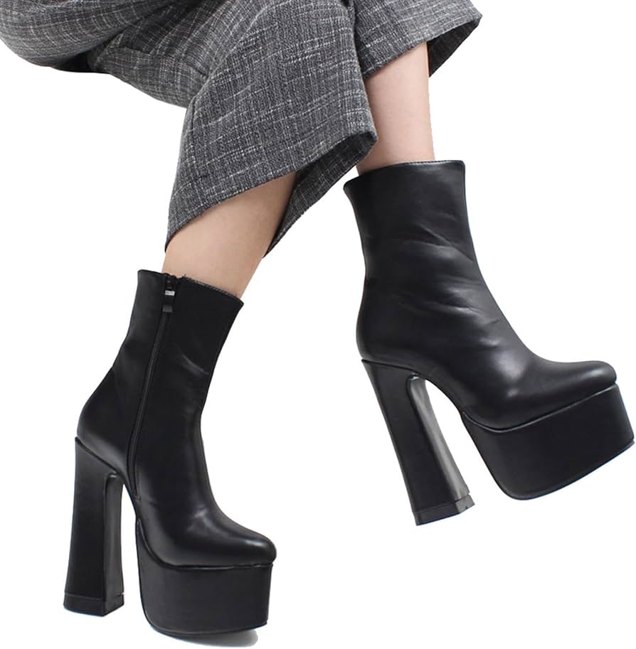 stivali-con-tacco-411fgi.jpg TIKENBST Tacchi Donna Tacchi Alti Stivali con Plateau da 15 Cm Stivaletti con Tacco Alto E Tacco Grosso Scarpe con Punta A Punta,Black 36 : Amazon.it: Moda - immagine 1