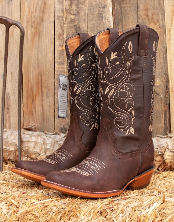 stivali-cowboy-471zwy.jpg STIVALI DA COWGIRL DA DONNA cowboy in pelle con punta quadrata ricamati western Etsy Italia - immagine 1