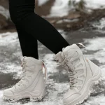 Stivali Da Neve Donna Foderati In Pile – Caldi, Stringati, Antiscivolo Per Inverno E Sport Sulla Neve