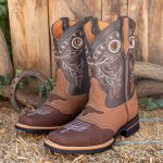 Stivali da UOMO in vera PELLE da COWBOY con stampa toro toro western rodeo con punta quadrata Etsy Italia