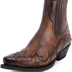 Stivaletti Western da Uomo Stivali con Cinturino con Fibbia Stivali Corti da Cowboy con Punta Quadrata in Pelle retrò Stivali da Motociclista da Cowboy,Marrone,37 EU : Amazon.it: Moda