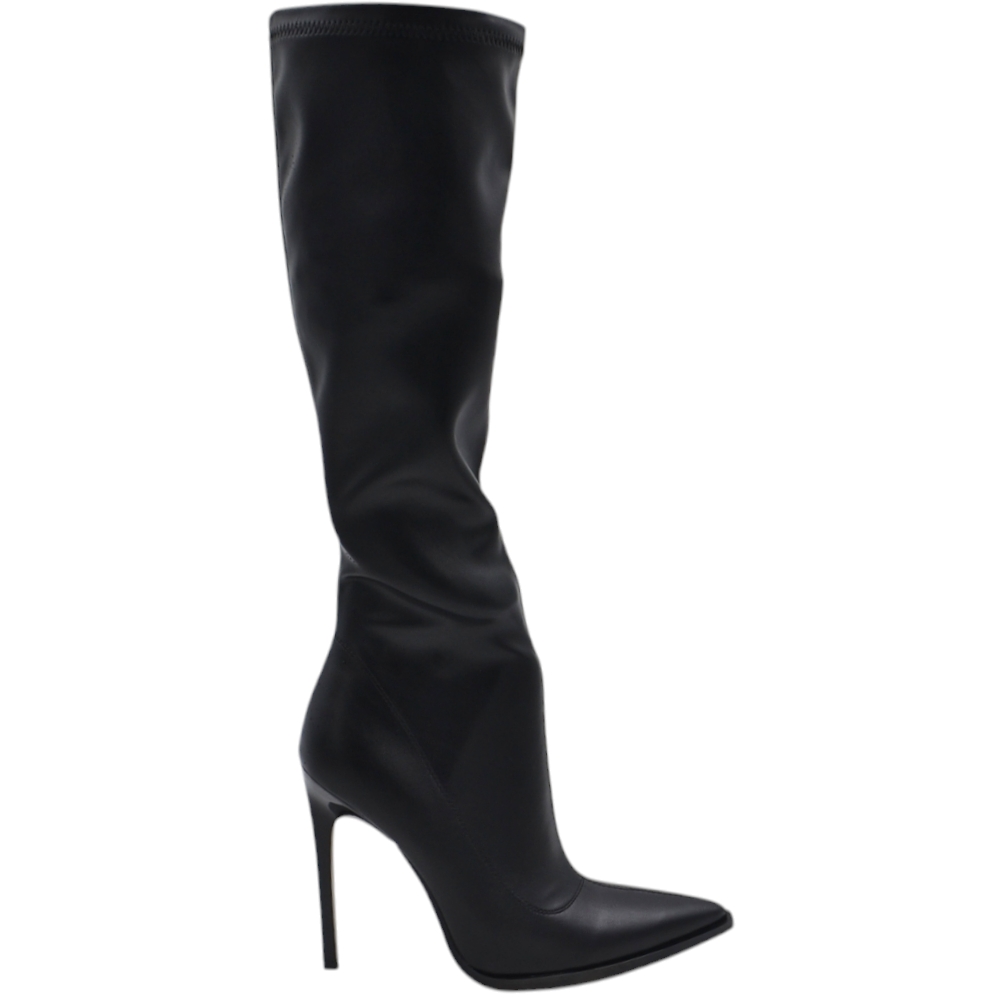 stivali-donna-tacco-122gme.jpg Stivali donna pelle nero a punta tacco 12 a spillo aderenti elastici effetto calza basic zip interna donna stivali Malu Shoes | MaluShoes - immagine 1