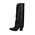 Stm STIVALI TACCO ALTO CON RISVOLTO DONNA NERO Step By Step Shop