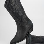 Stivali tacco basso donna nero nabuk | Barca Stores