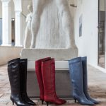 Stivali tacco 5cm pelle nero