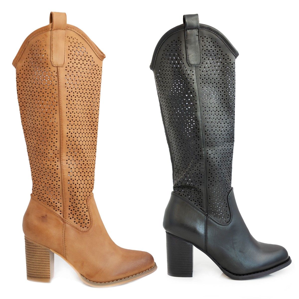 stivali-estivi-125svp.jpg Scarpe donna stivali estivi traforati primaverili tacco comodo TOOCOOL G 627 - immagine 1