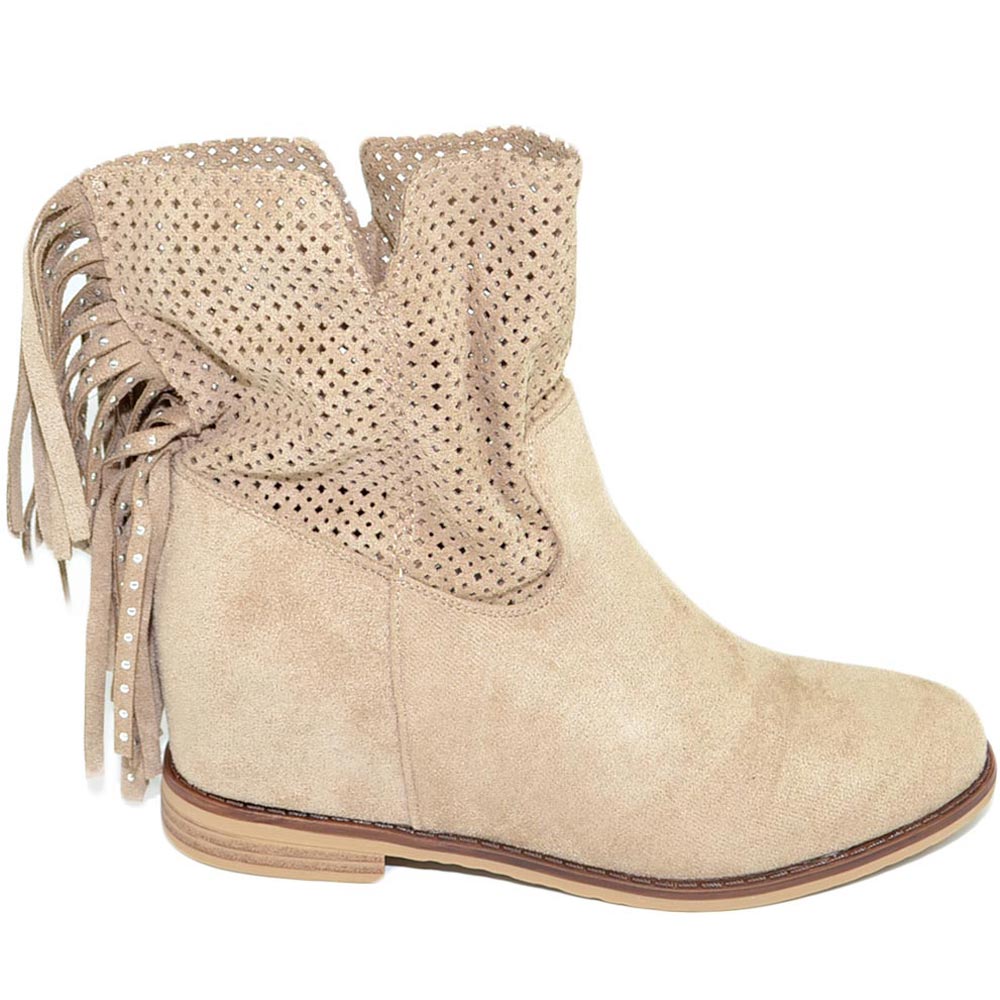 stivali-estivi-donna-366tkx.jpg Stivaletti donna estivi biker scamosciati beige morbidi traforati con zeppa para interna con frange retro e borchie moda donna stivaletti Malu Shoes | ... - immagine 1