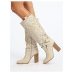 Stivali Donna Stivaletti Estive Stivaletti Estivi Tronchetti Primaverili Beige Stivali Donna Stivaletto Con Tacco Estivo Tacco Tronchetto Donna Beige Stivaletto Estivo Con Tacco